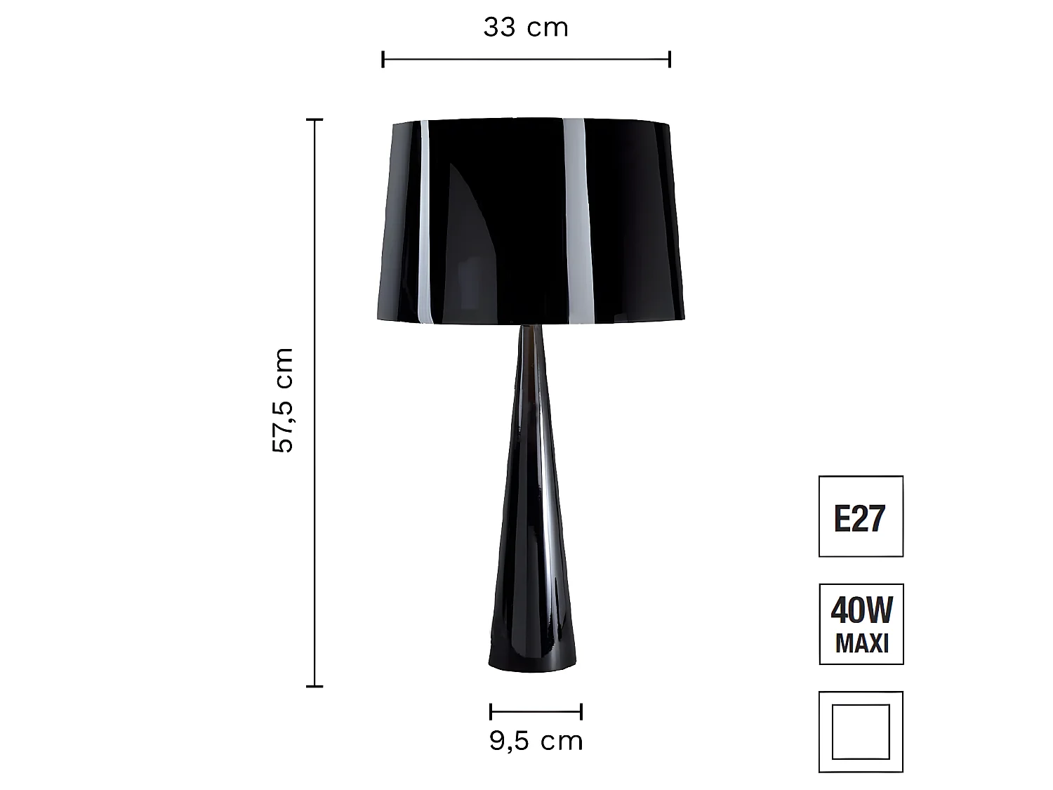 Lampe à poser TOTEM LT - noir - TEMAHOME