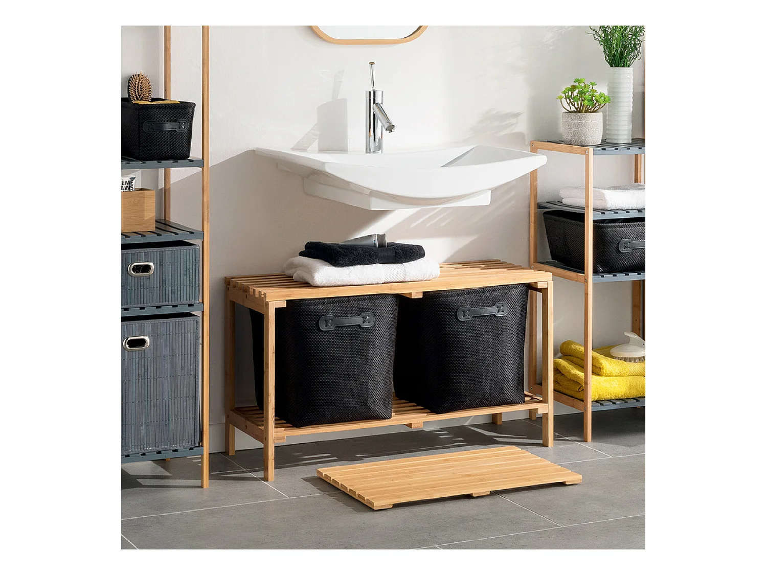 Tapis Caillebotis en bambou 53 x 36 cm