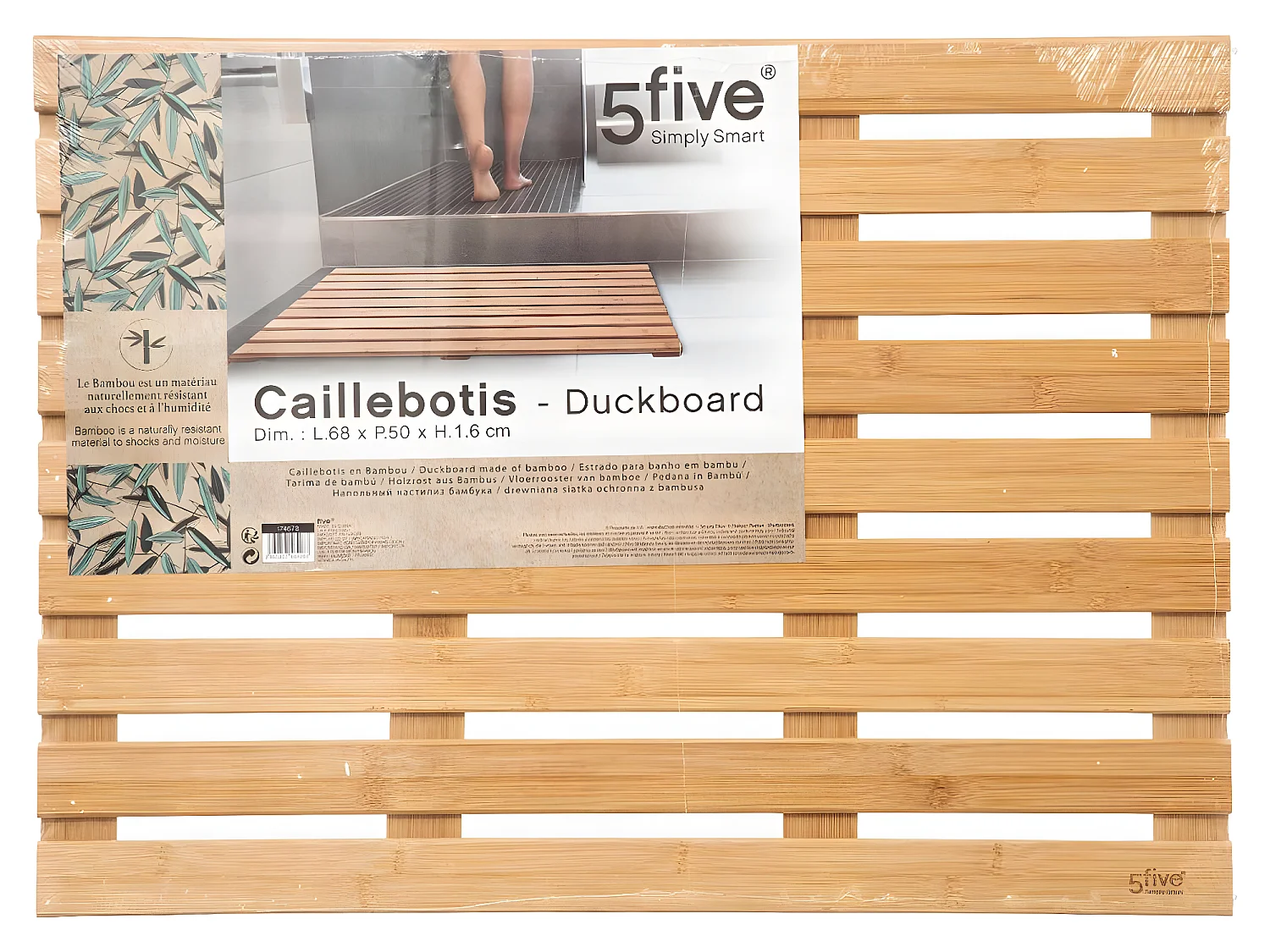 Caillebotis de bambú de 50x68 cm