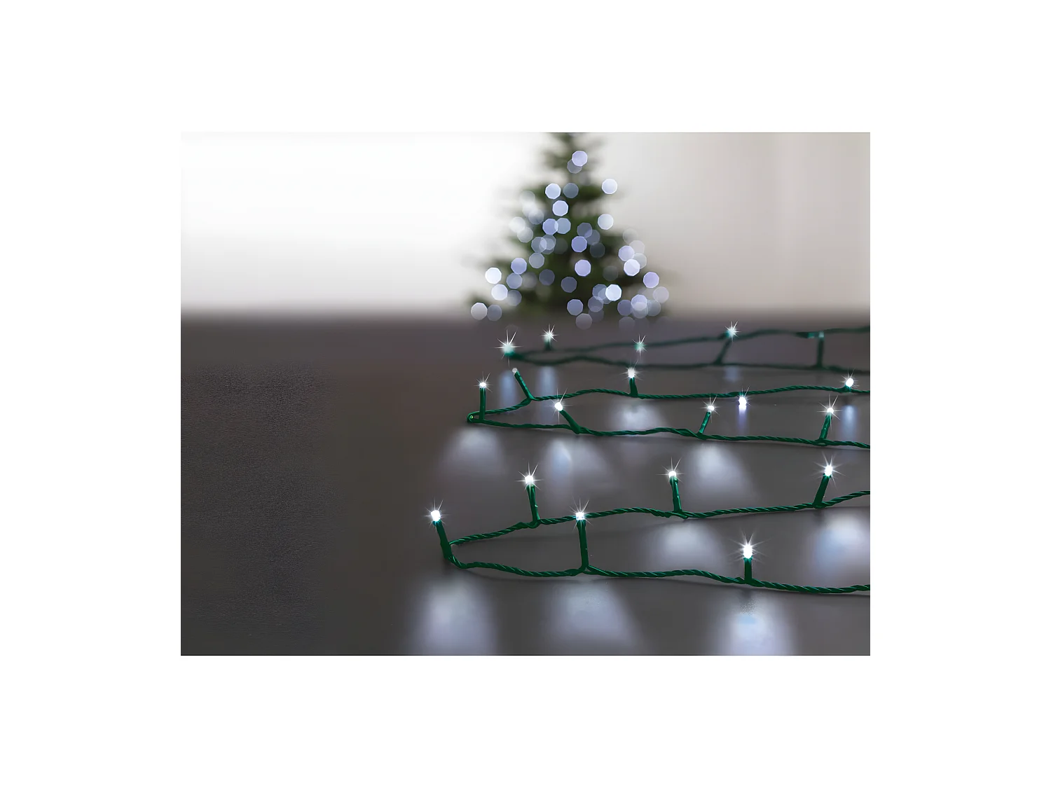 Guirlande Lumineuse Extérieur 10 mètres 100 LED Blanc froid 8 jeux de lumière