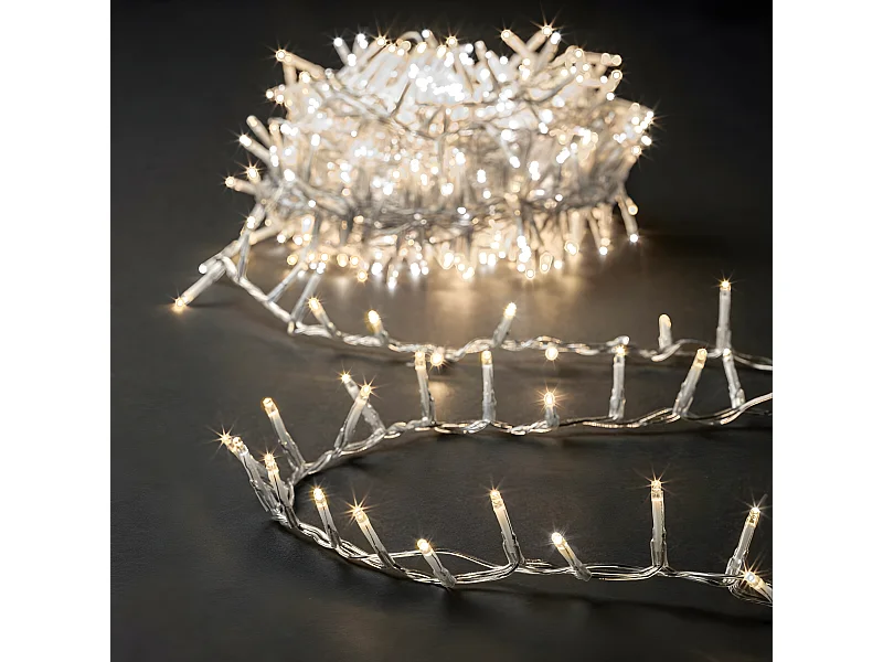 Guirlande Lumineuse Extérieur 12 m 500 LED Blanc chaud et 8 jeux de lumière