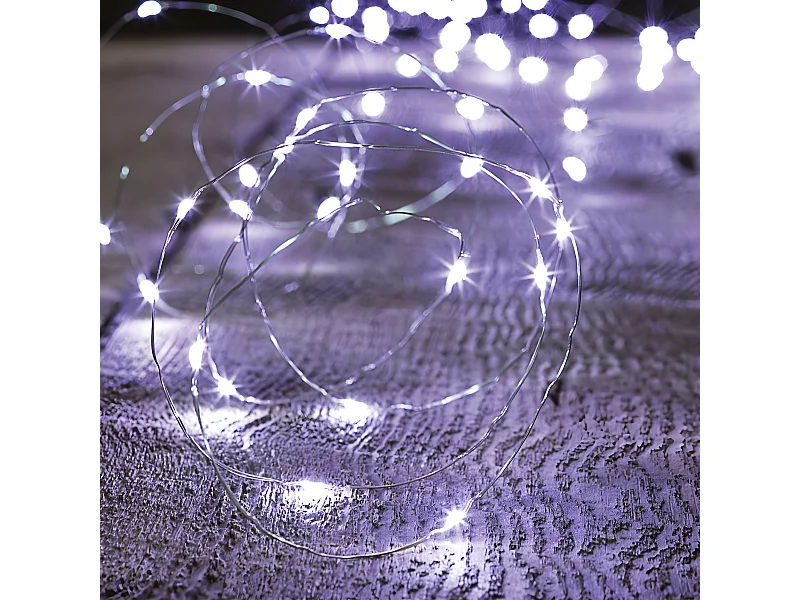 Guirlande Lumineuse Extérieur 30 m 300 MicroLED Blanc froid  8 jeux de lumière