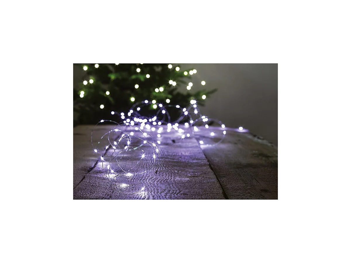 Guirlande Lumineuse Extérieur 30 m 300 MicroLED Blanc froid  8 jeux de lumière