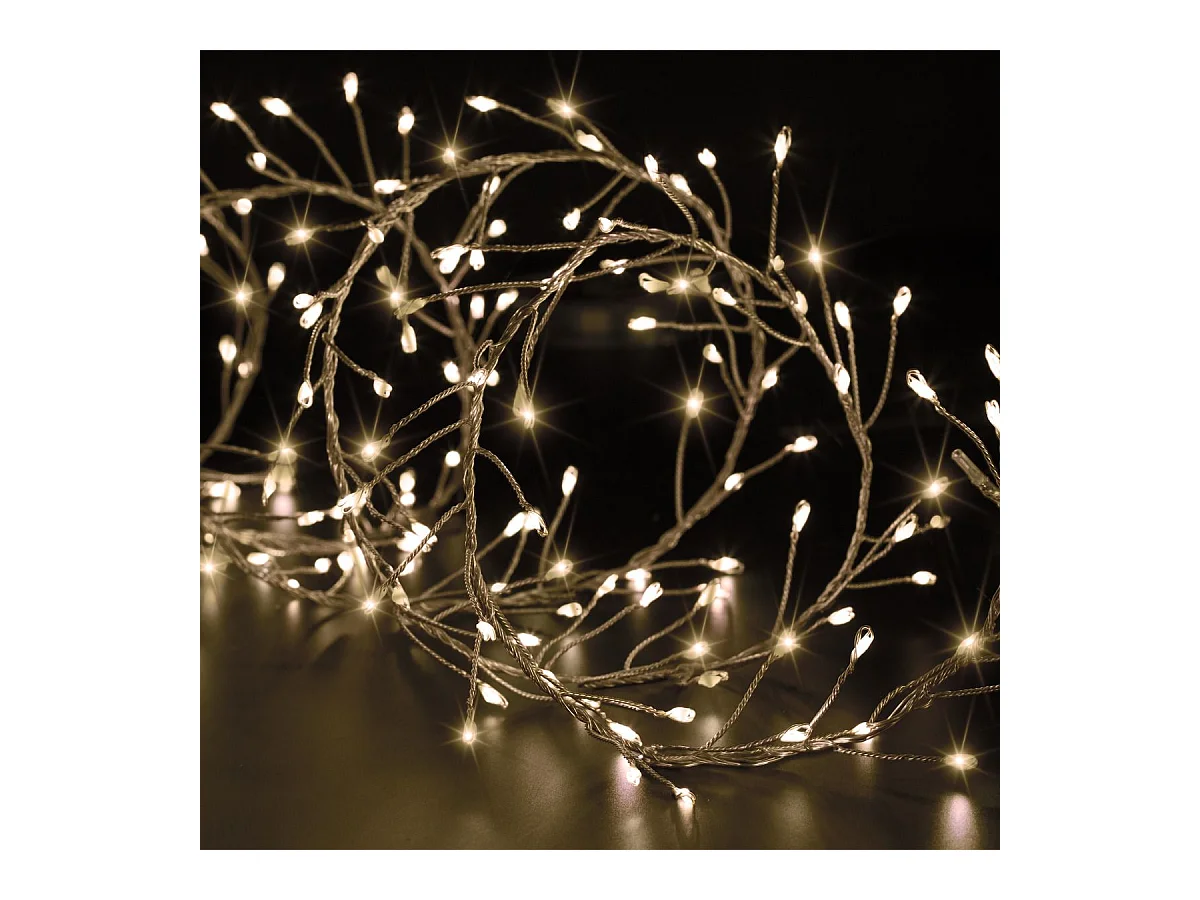 Guirlande lumineuse Boa 5 mètres 400 MicroLED Blanc chaud 8 Jeux de lumière