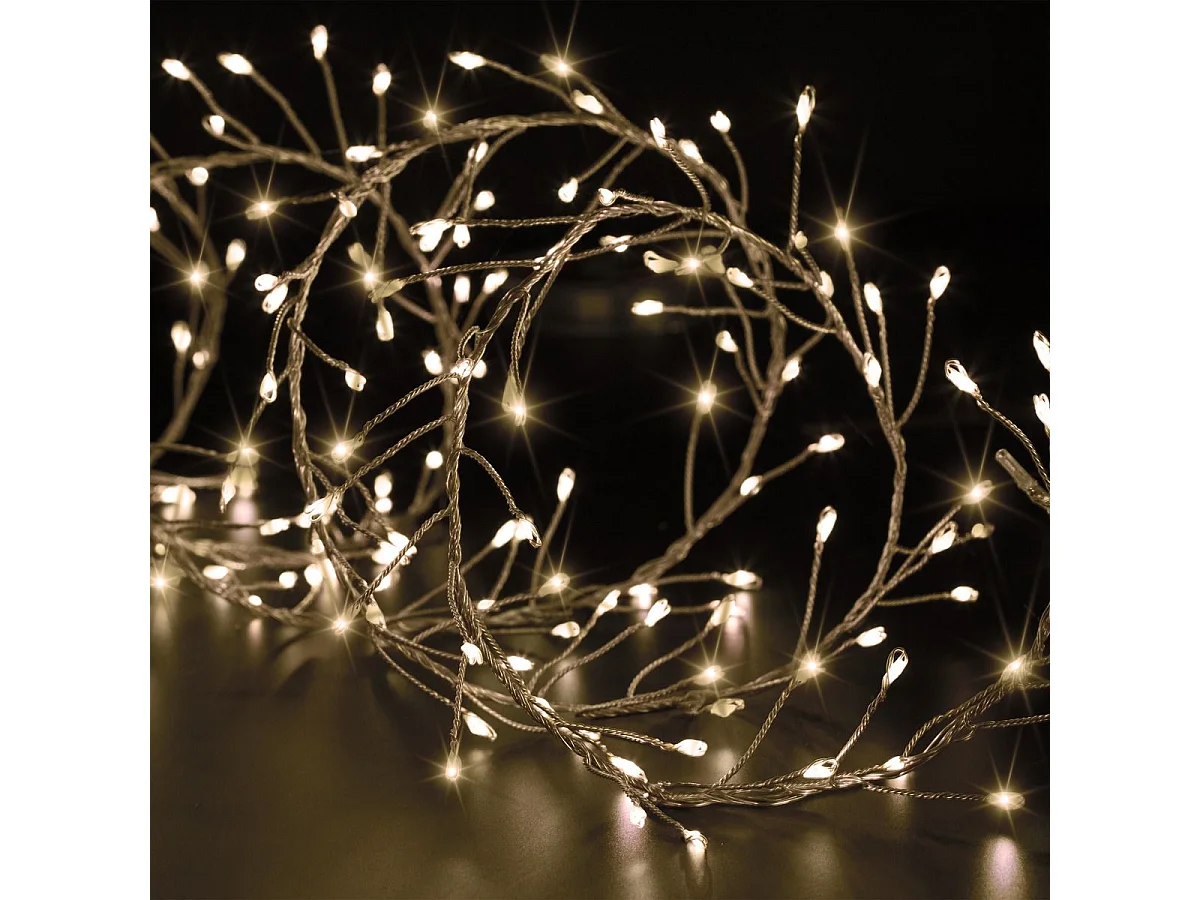 Guirlande lumineuse Boa 5 mètres 400 MicroLED Blanc chaud 8 Jeux de lumière