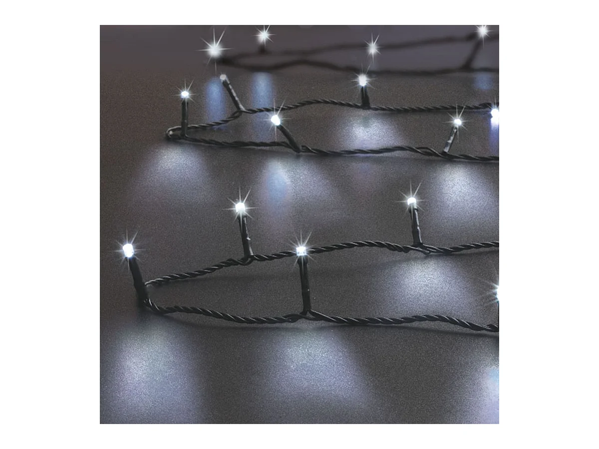 Guirlande lumineuse solaire 100 LED Blanc froid 10 Mètres et 8 jeux de lumière