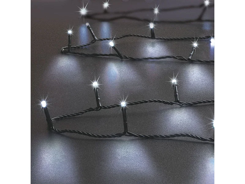 Guirlande lumineuse solaire 200 LED Blanc froid 20 Mètres et 8 jeux de lumière