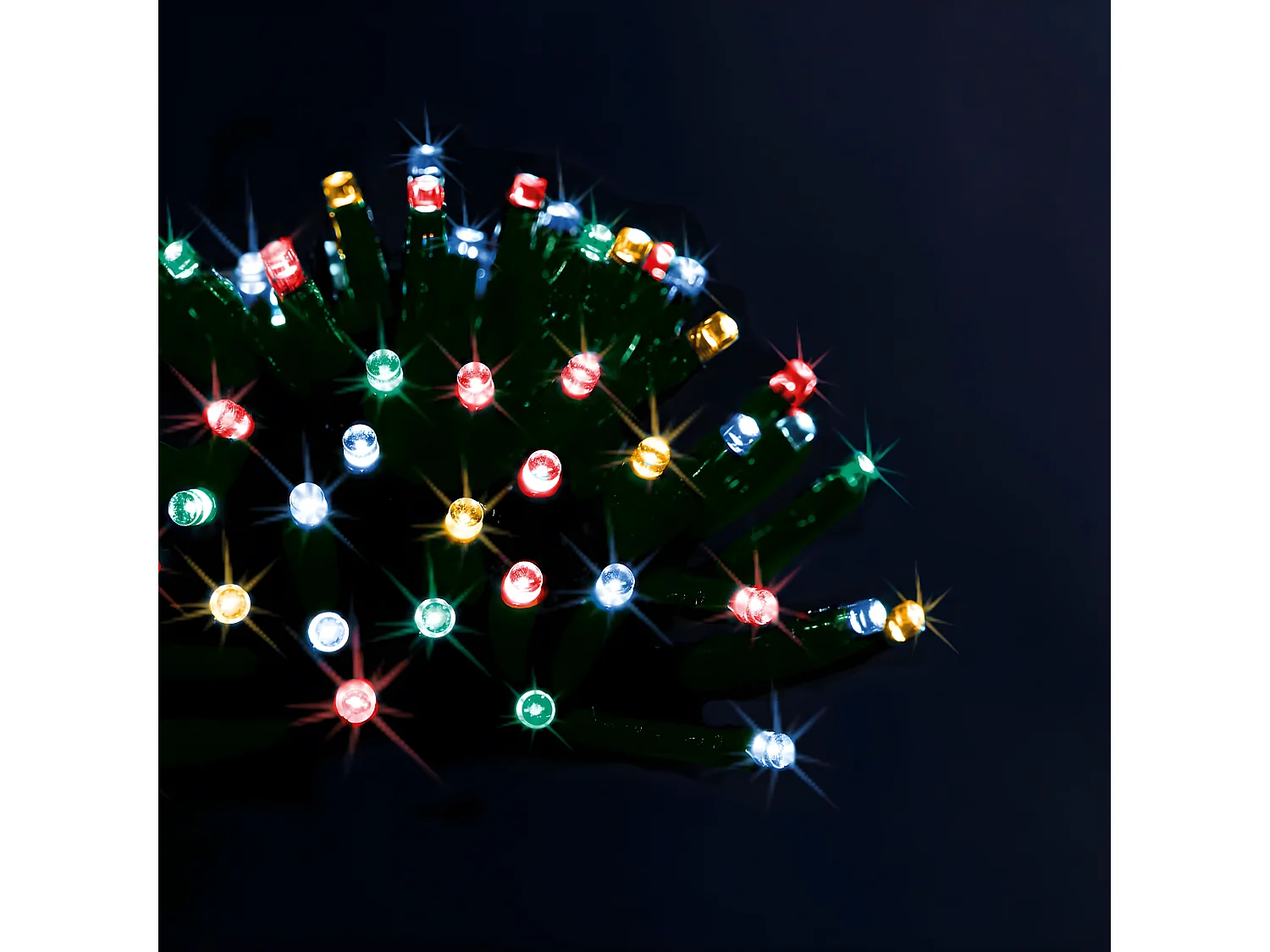 Guirlande lumineuse  solaire 5 Mètres 50 LED Multicolore 8 jeux de lumière