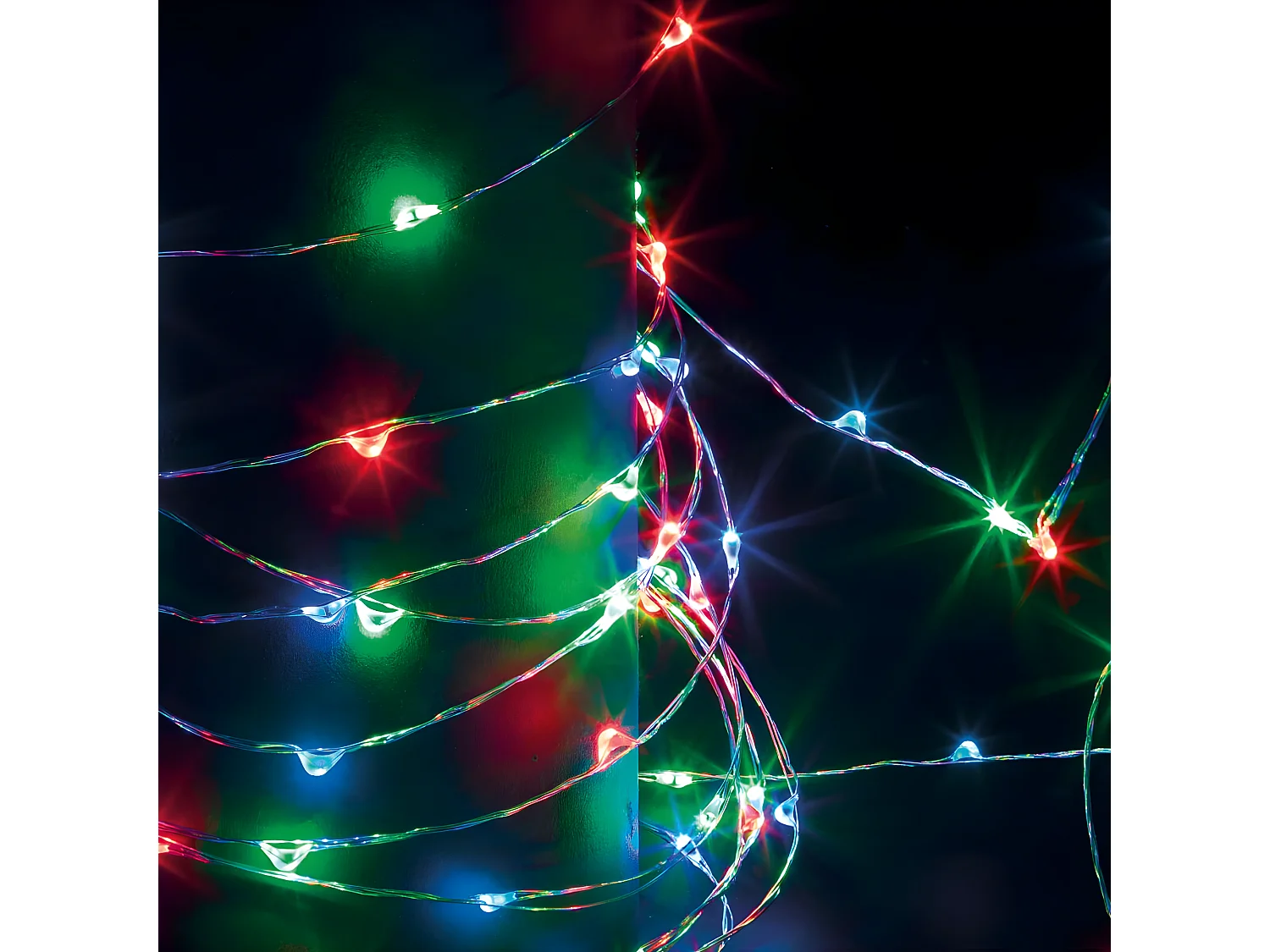 Guirlande lumineuse solaire 10 mètres 100 MicroLED Multicolore 8 jeux de lumière