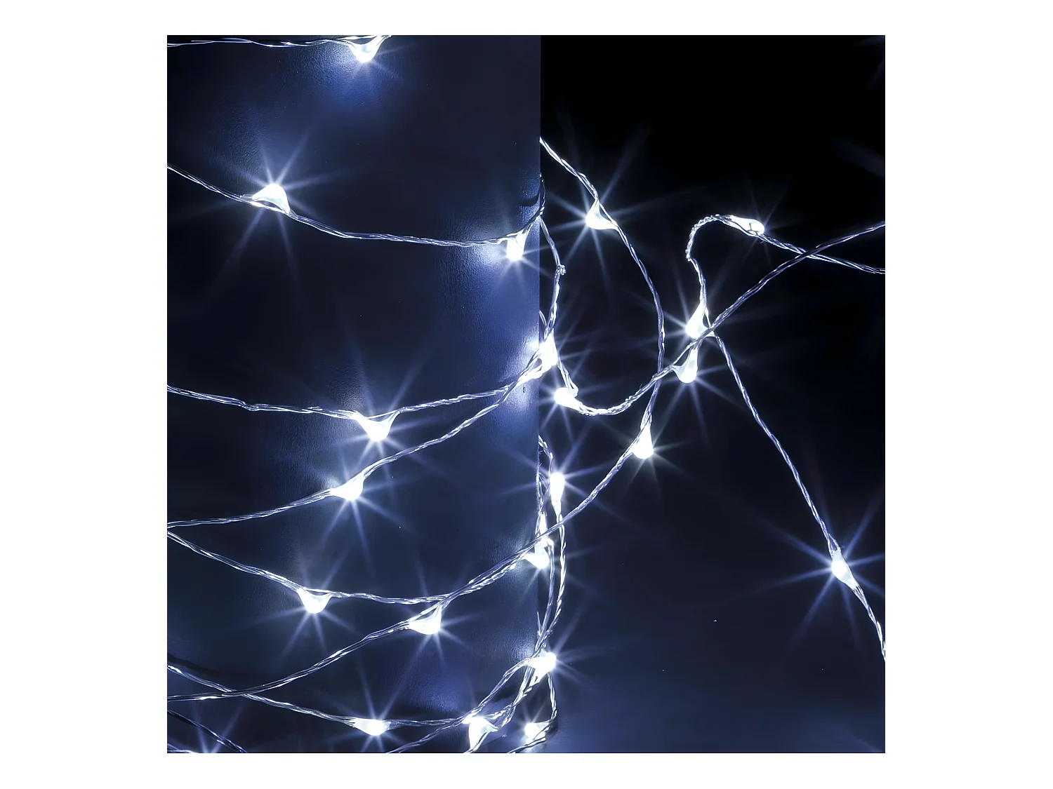 Guirlande lumineuse solaire 10 mètres 100 MicroLED Blanc Froid 8 jeux de lumière