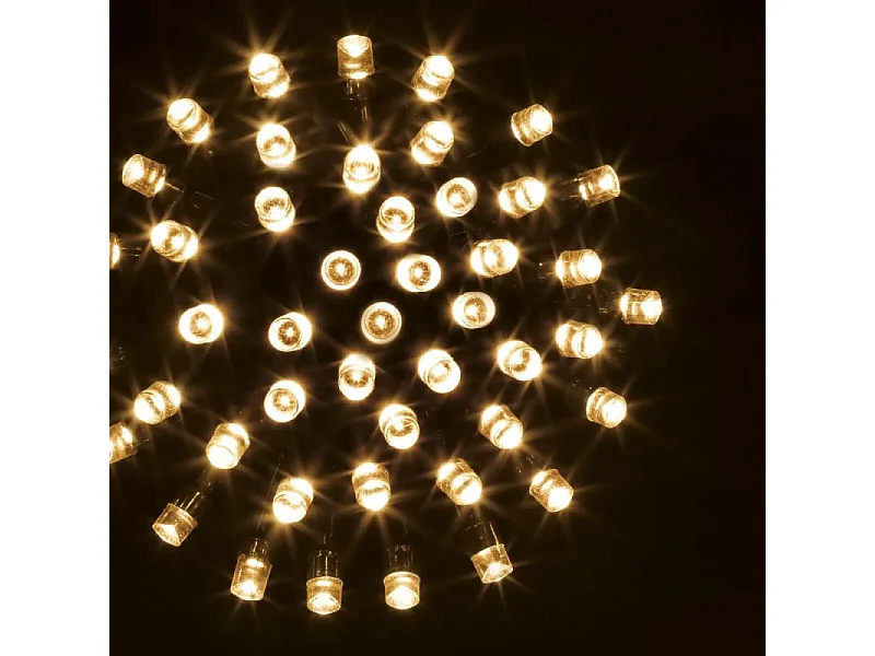 Guirlande lumineuse solaire 5 Mètres 50 LED Blanc chaud 8 jeux de lumière