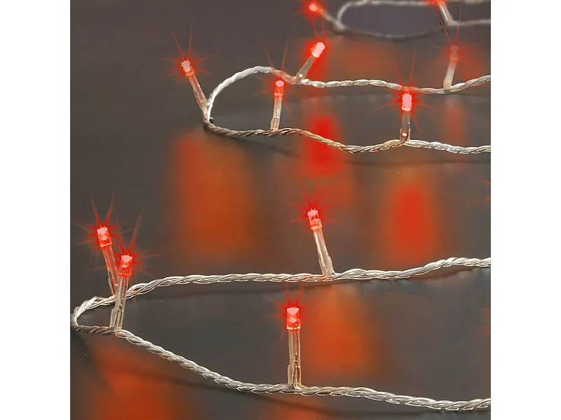 Guirlande Lumineuse Extérieur 10 mètres 100 LED Rouge et 8 jeux de lumière