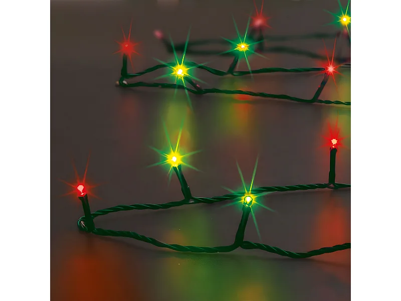 Guirlande Lumineuse Extérieur 20 mètres 200 LED Rouge et Vert et 8 jeux de lumière