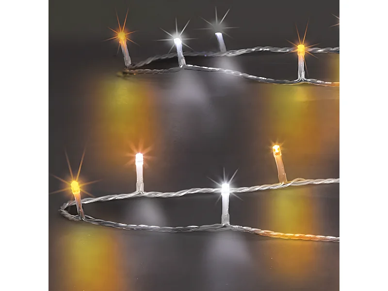 Guirlande Lumineuse 50 mètres 500 LED Blanc Froid & Chaud 8 jeux de lumière