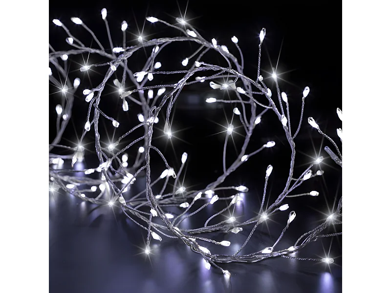 Guirlande lumineuse Boa 5 mètres 400 MicroLED Blanc froid 8 Jeux de lumière