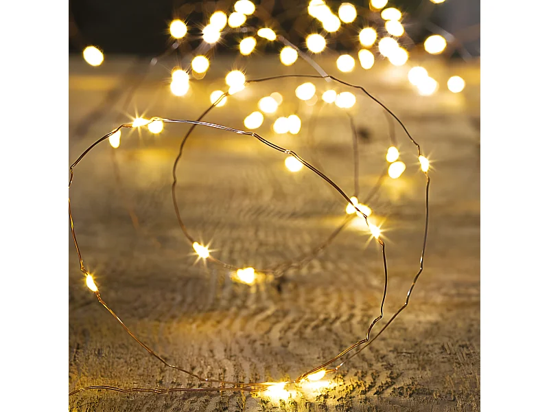 Guirlande Lumineuse Extérieur 20 m 200 MicroLED Blanc chaud 8 jeux de lumière