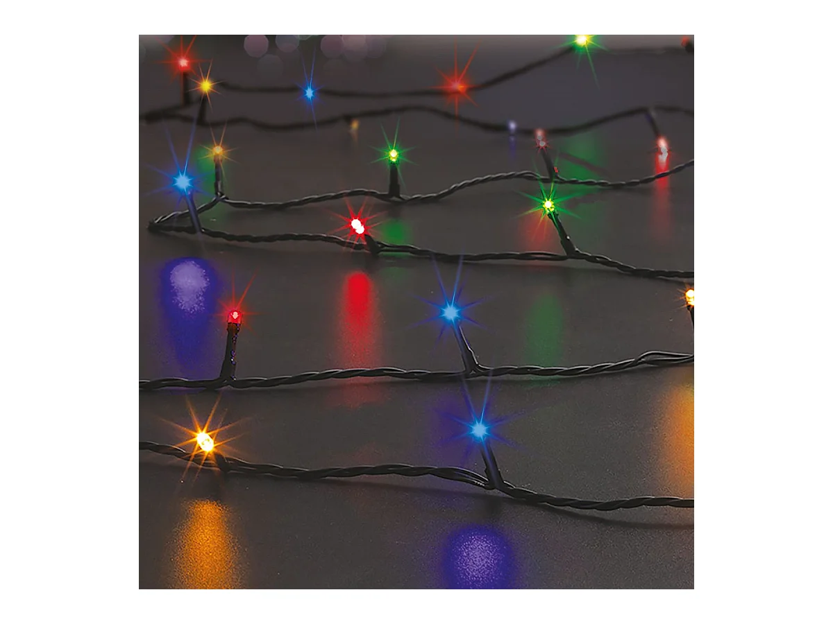 Guirlande lumineuse solaire 100 LED Multicolore 10 Mètres et 8 jeux de lumière