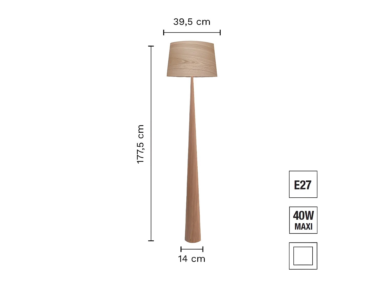 Lampadaire TOTEM LS - bois naturel - TEMAHOME
