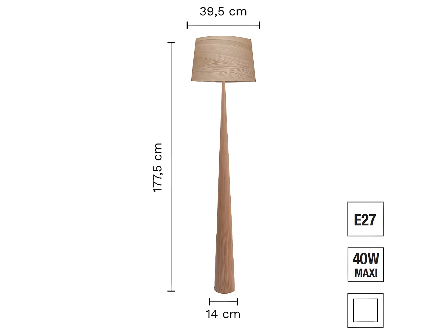 Lampadaire TOTEM LS - bois naturel - TEMAHOME