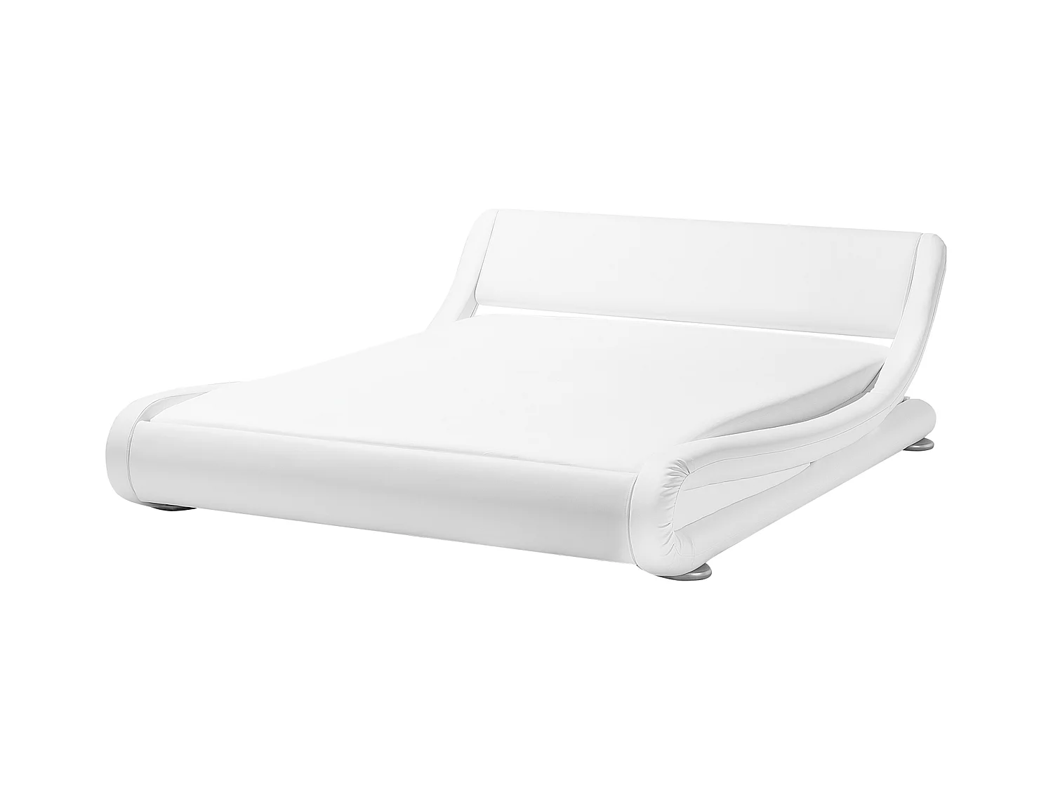 Cama de casal em pele sintética branca 180 x 200 cm AVIGNON