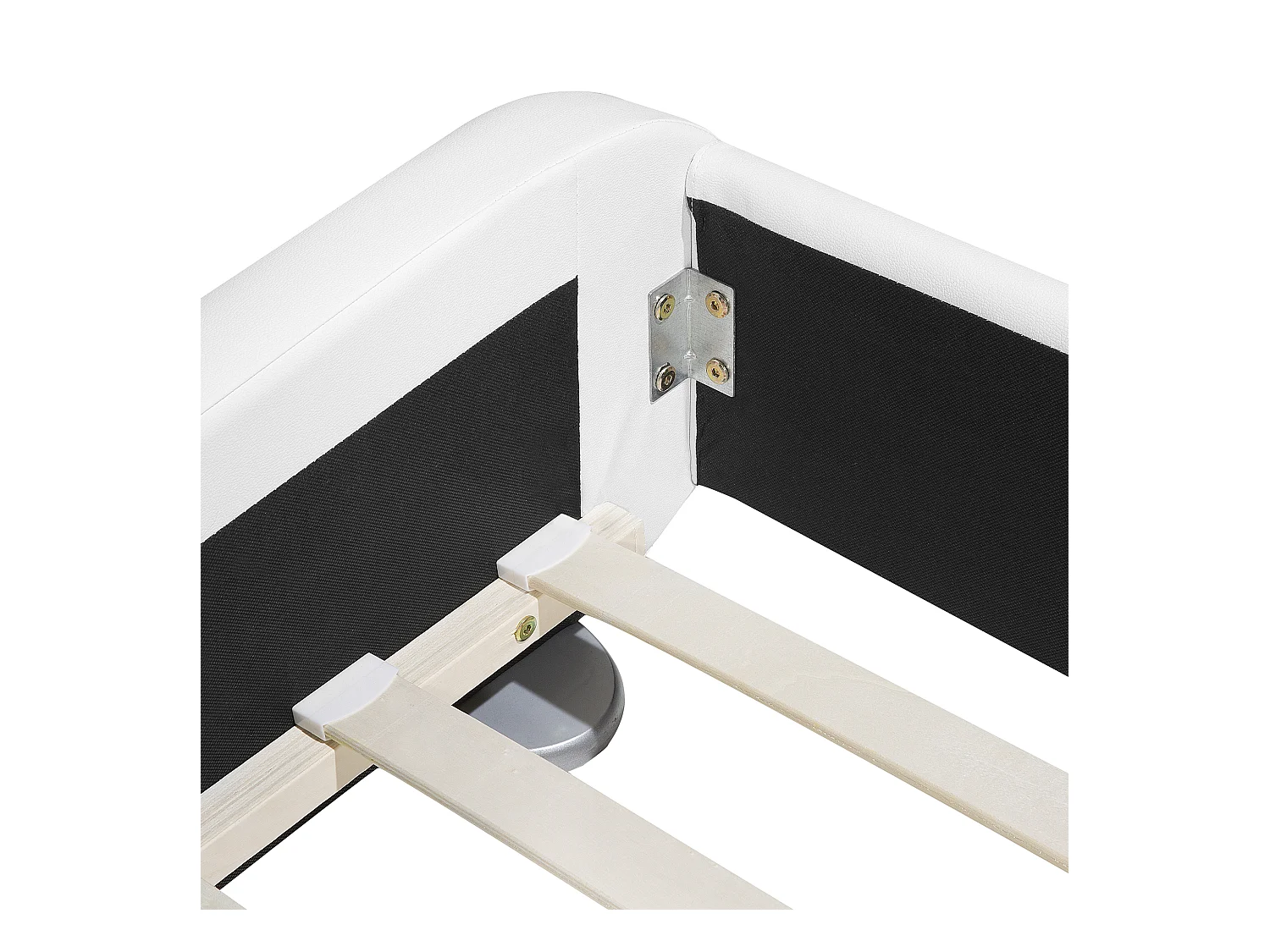 Lit avec sommier Cuir PU AVIGNON 180 x 200 cm Blanc