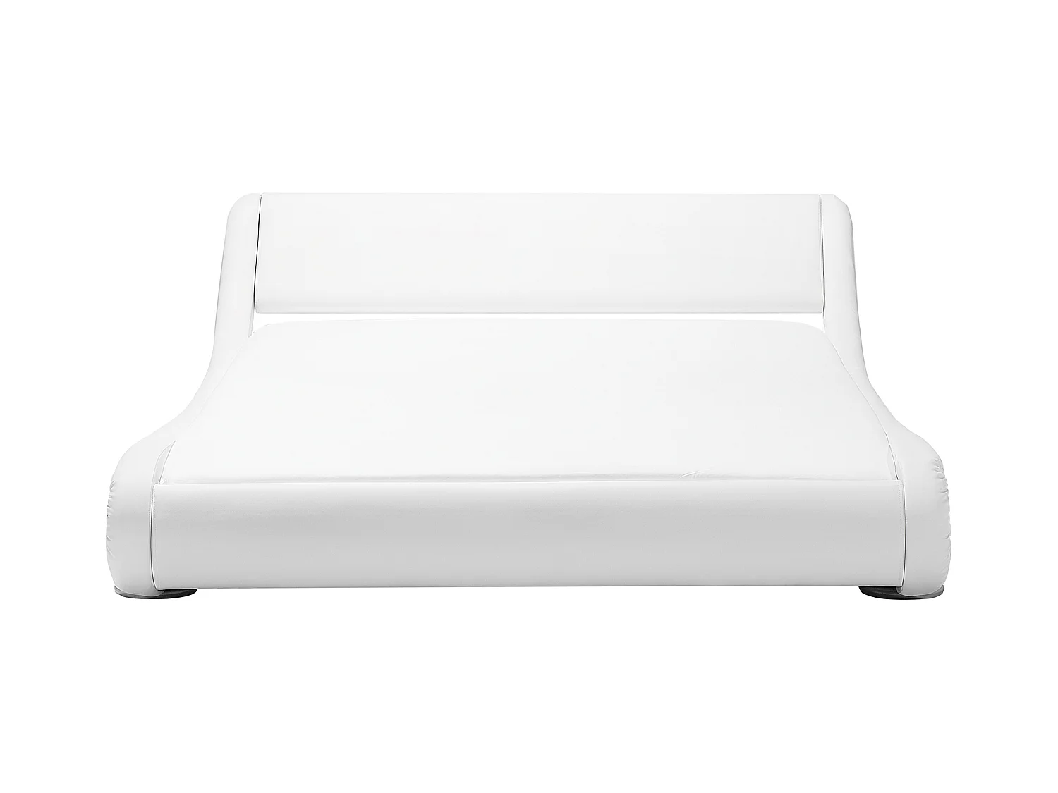 Lit avec sommier Cuir PU AVIGNON 180 x 200 cm Blanc