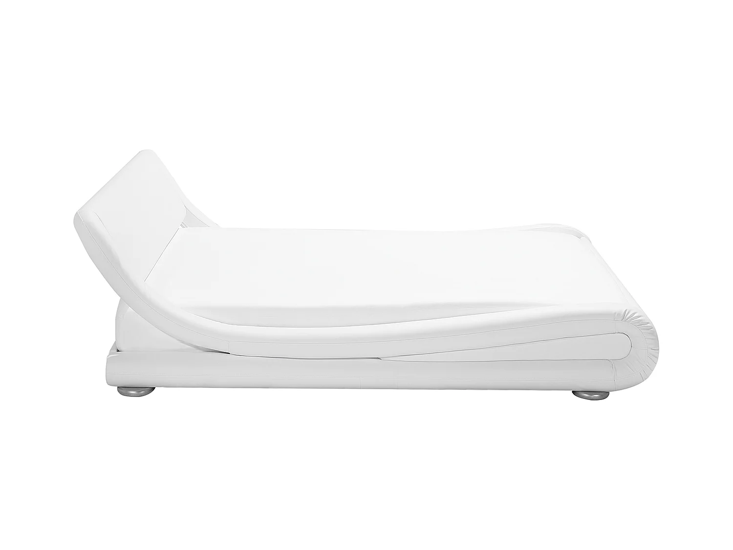 Lit avec sommier Cuir PU AVIGNON 180 x 200 cm Blanc
