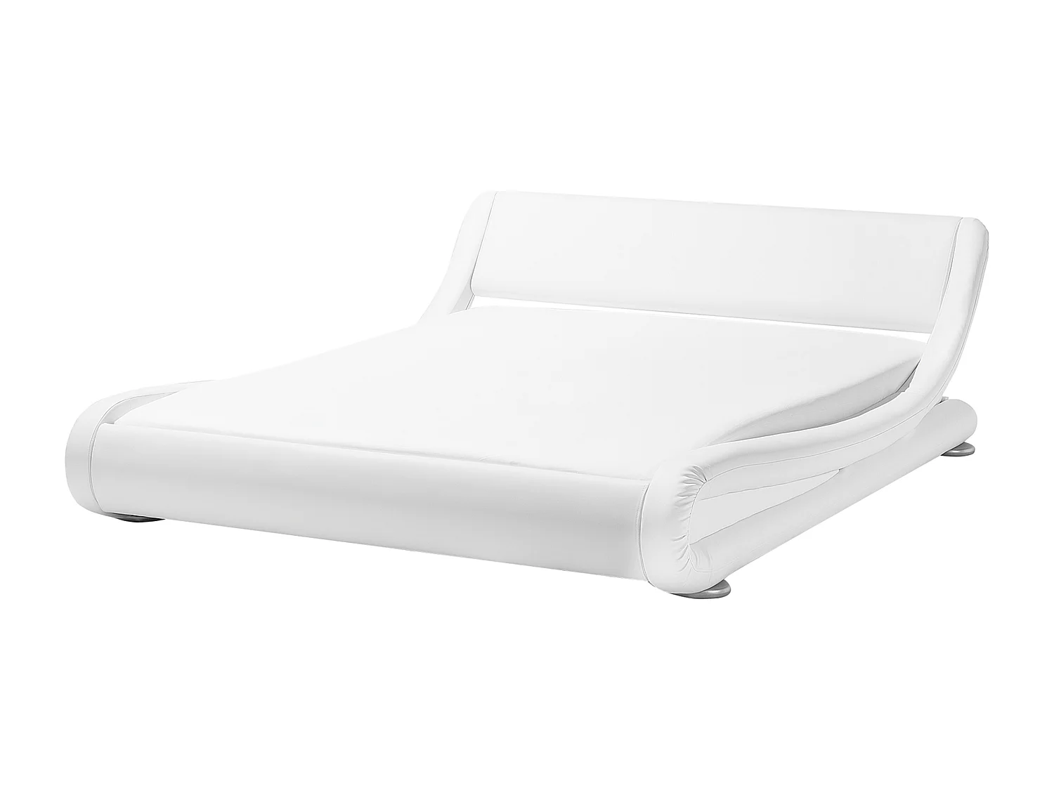 Cama de casal em pele sintética branca 180 x 200 cm AVIGNON