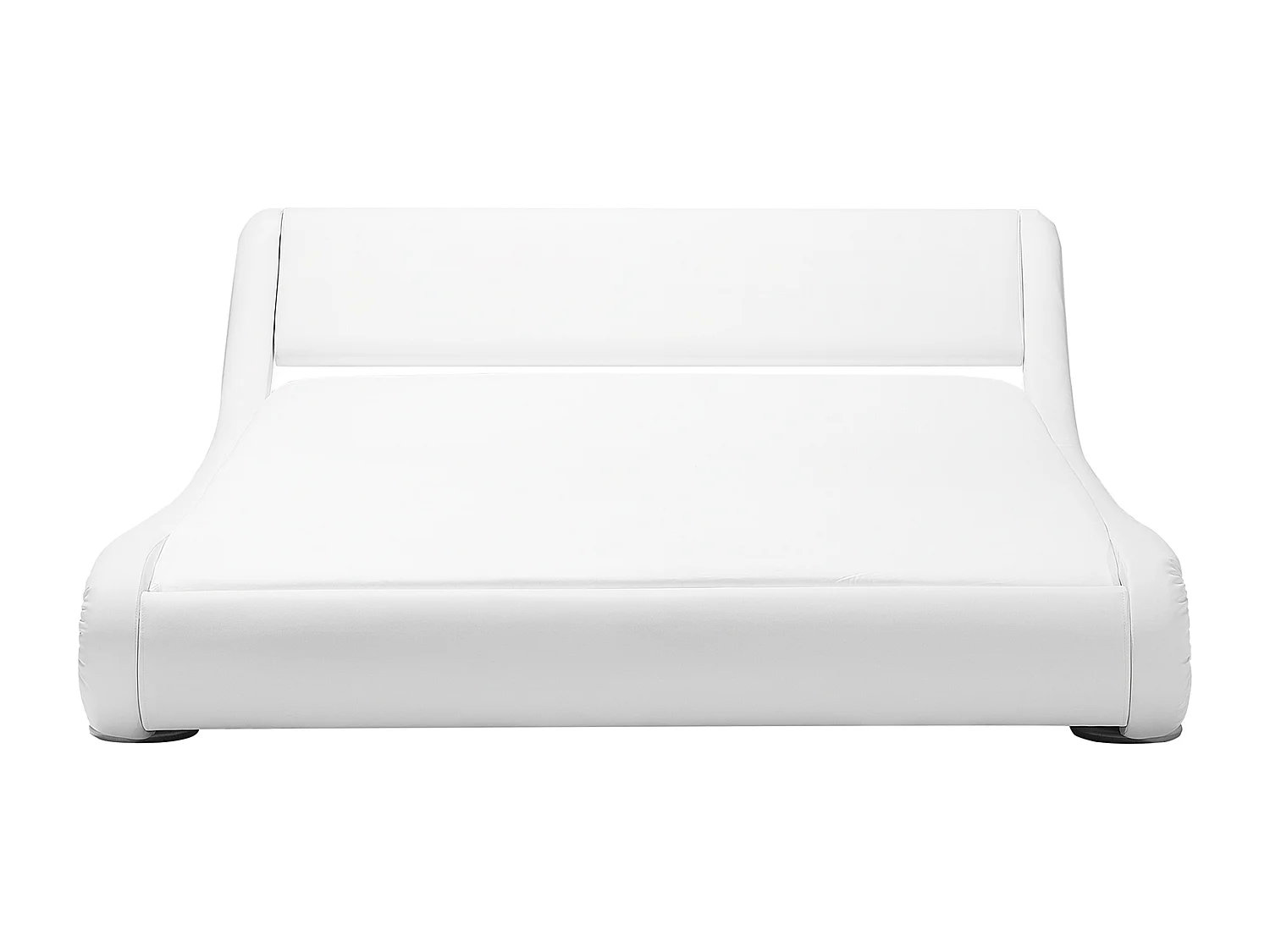 Cama de casal em pele sintética branca 180 x 200 cm AVIGNON