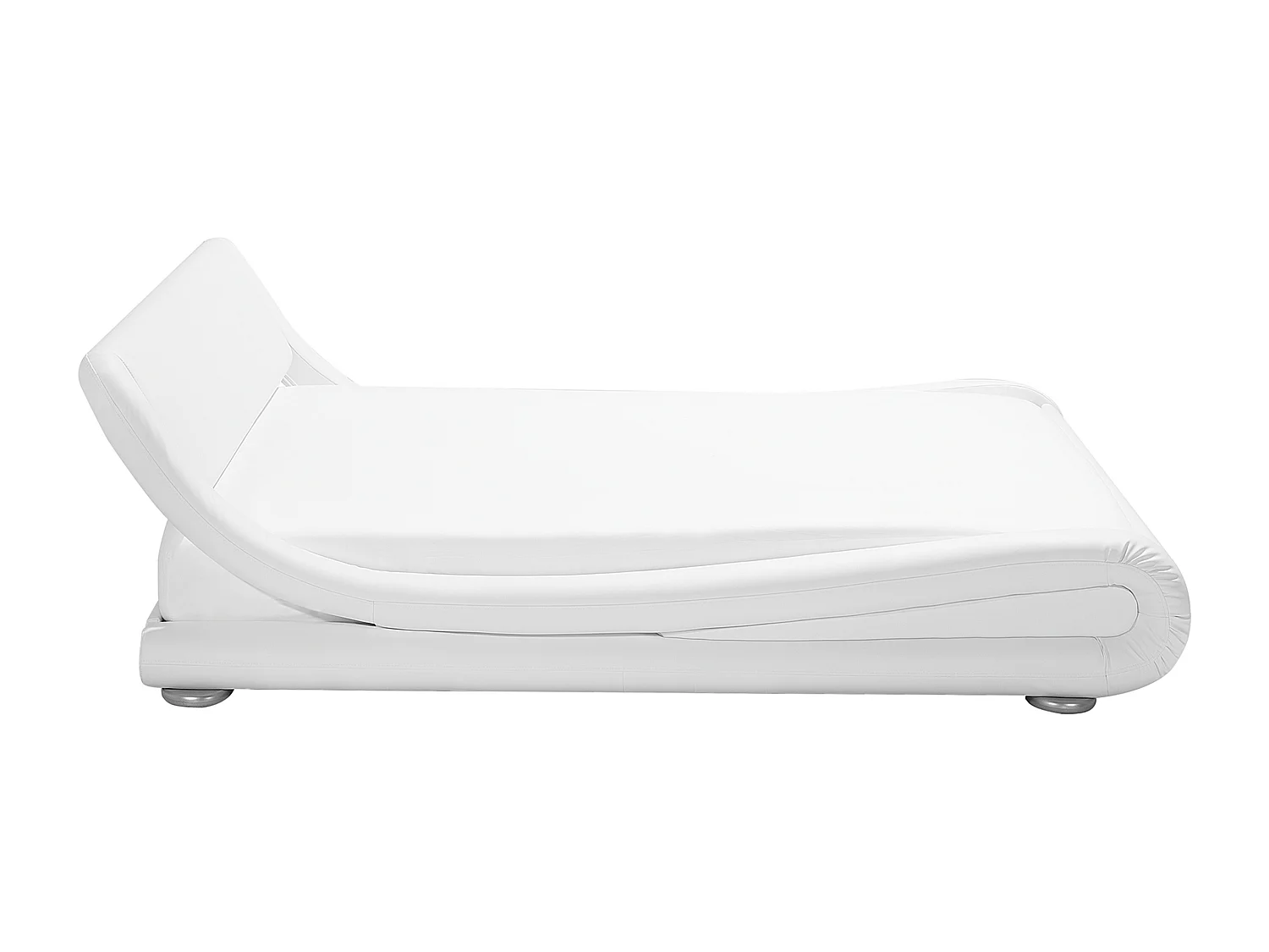 Cama de casal em pele sintética branca 180 x 200 cm AVIGNON