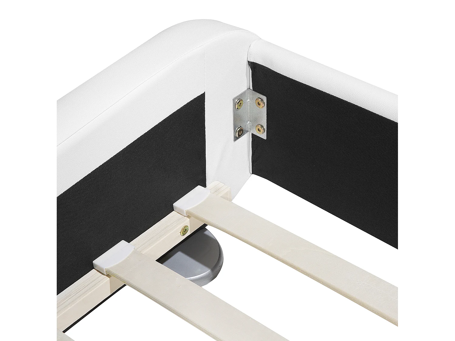 Cama de casal em pele sintética branca 180 x 200 cm AVIGNON