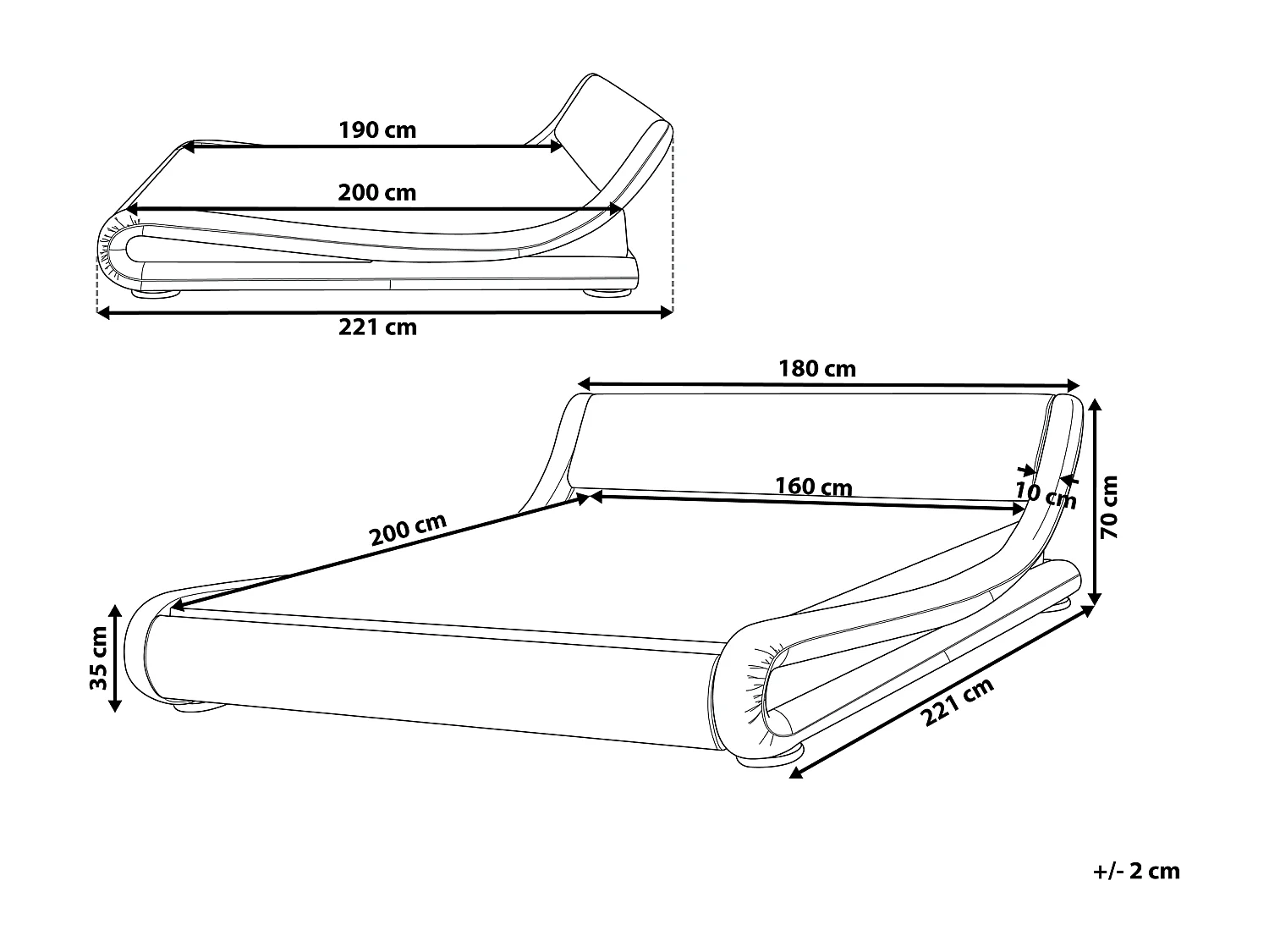 Bett Kunstleder schwarz 160 x 200 cm AVIGNON