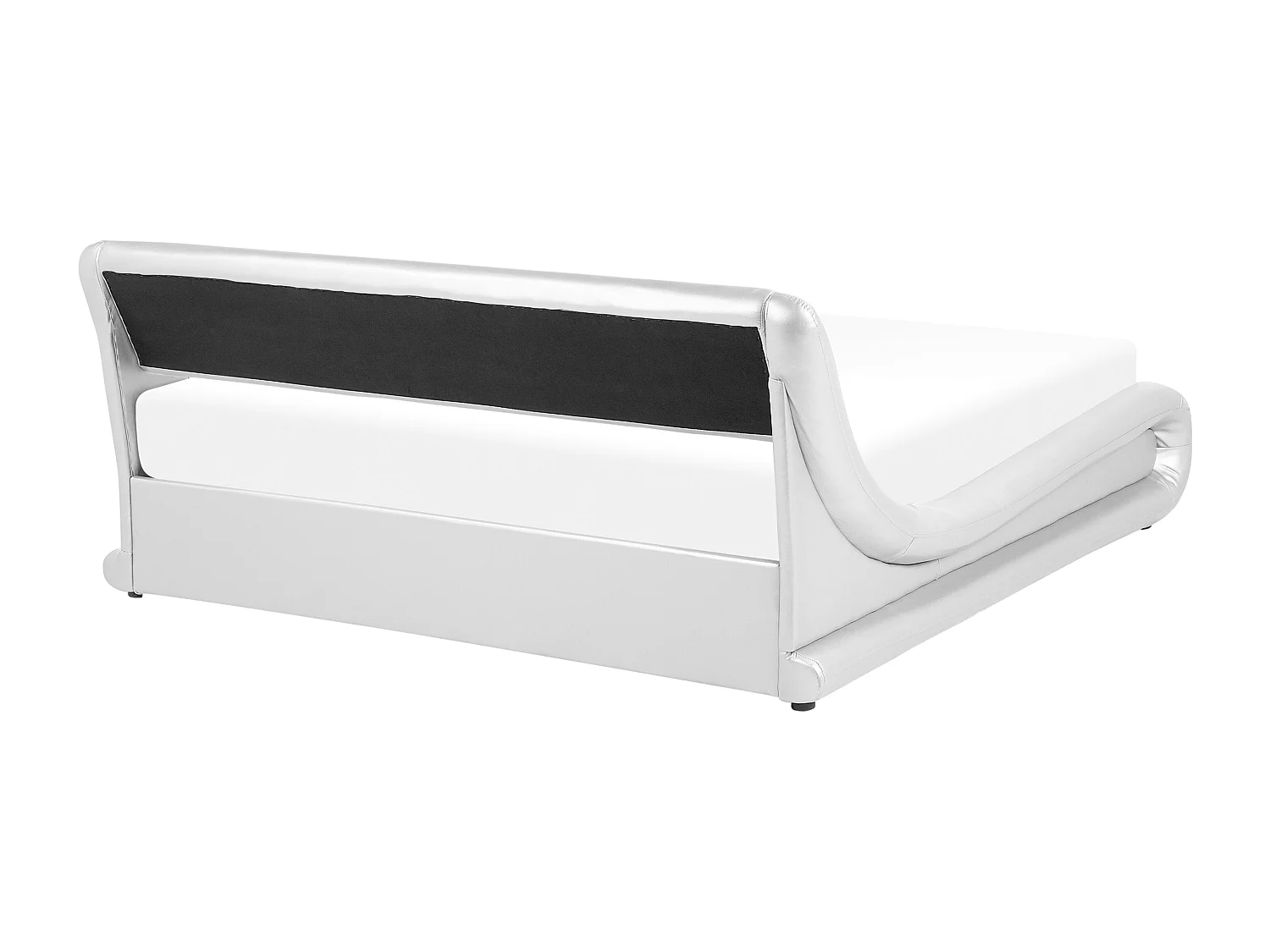 Letto con ottomano Pelle sintetica AVIGNON 180 x 200 cm Argento