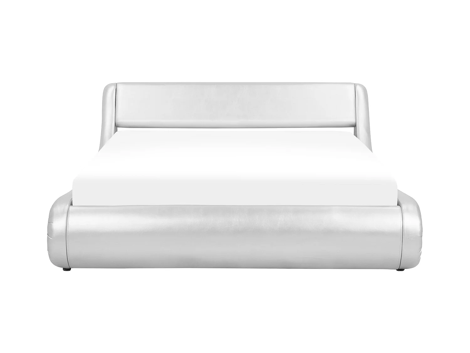 Lit ottoman Cuir PU AVIGNON 180 x 200 cm Argenté