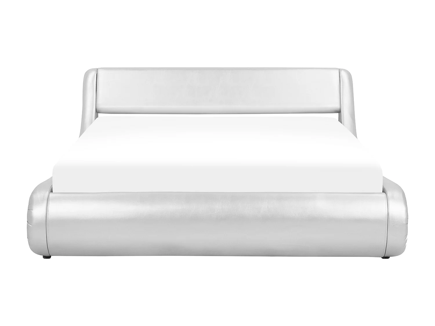 Lit ottoman Cuir PU AVIGNON 180 x 200 cm Argenté