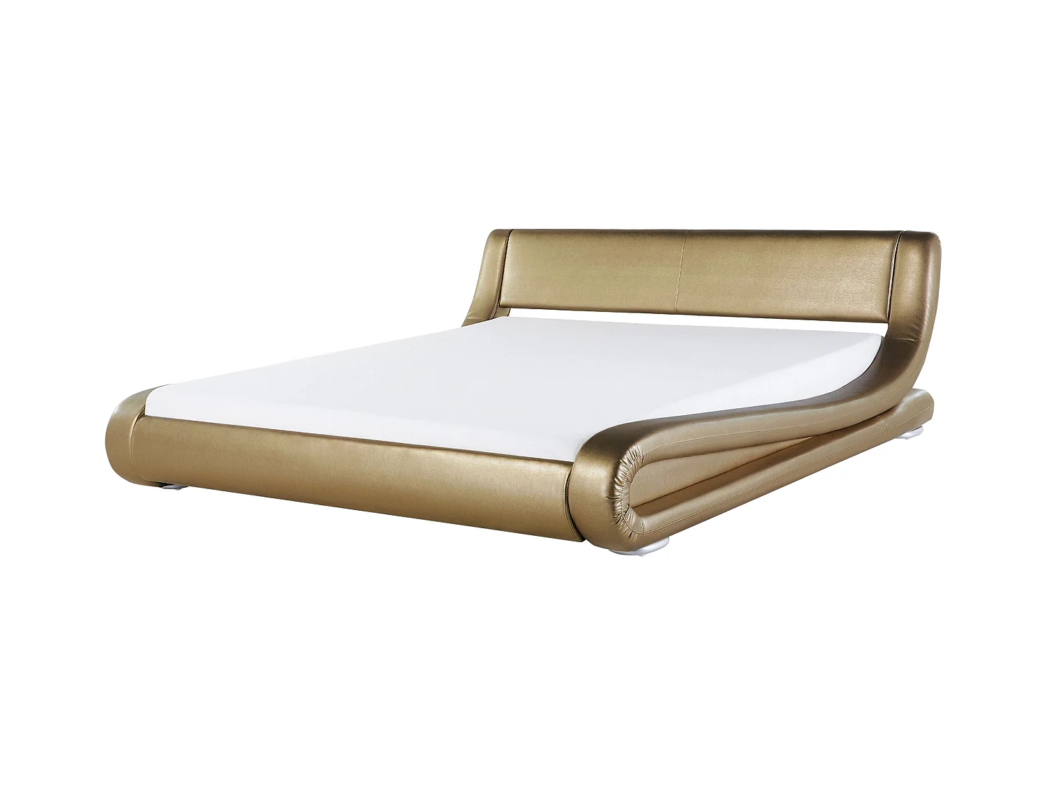 Exklusives Doppelbett 160x200 cm Echtleder gold Avignon
