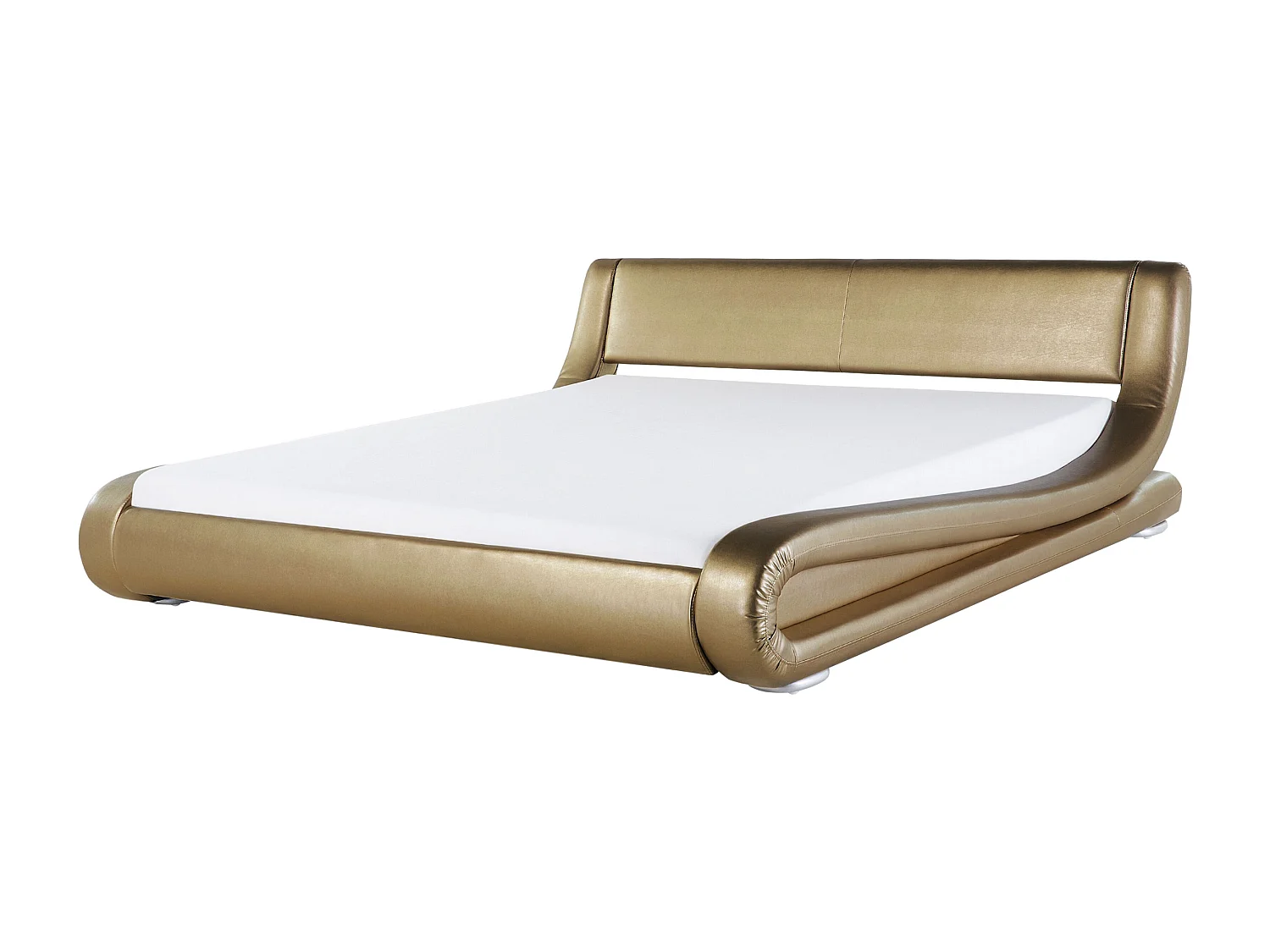 Exklusives Doppelbett 160x200 cm Echtleder gold Avignon