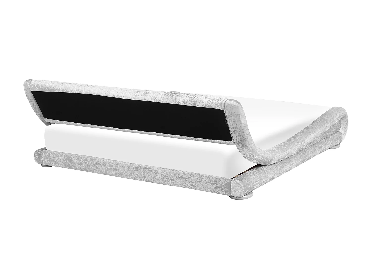 Bett Samtstoff silber mit Bettkasten hochklappbar 160 x 200 cm AVIGNON