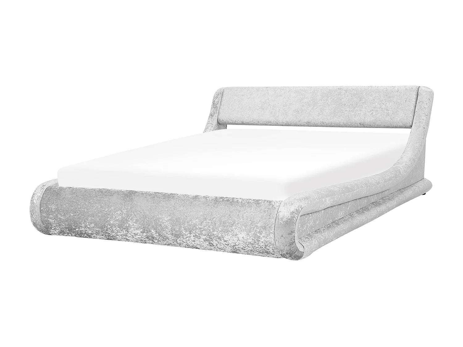 Bett Samtstoff silber mit Bettkasten hochklappbar 160 x 200 cm AVIGNON