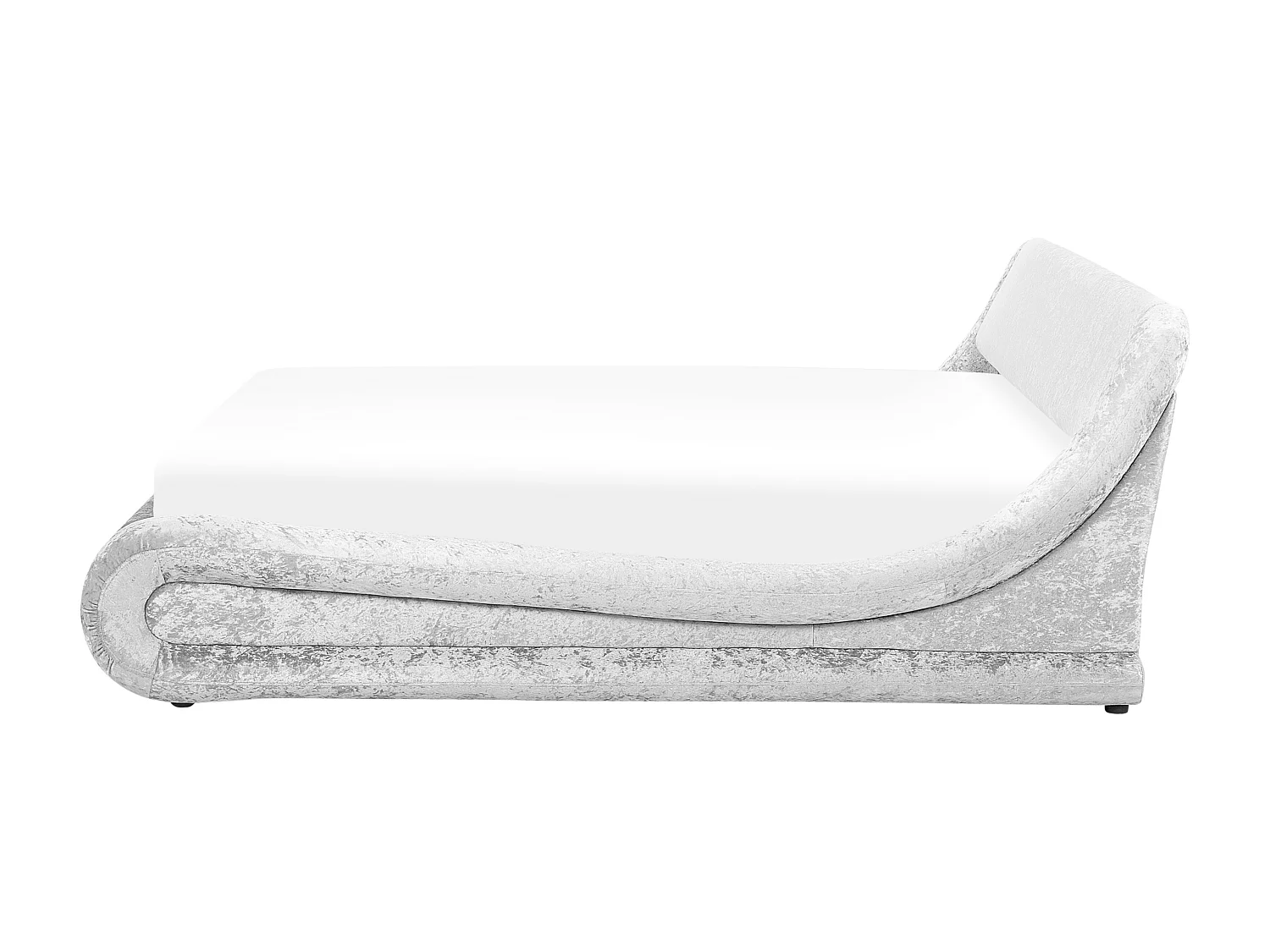 Bett Samtstoff silber mit Bettkasten hochklappbar 160 x 200 cm AVIGNON