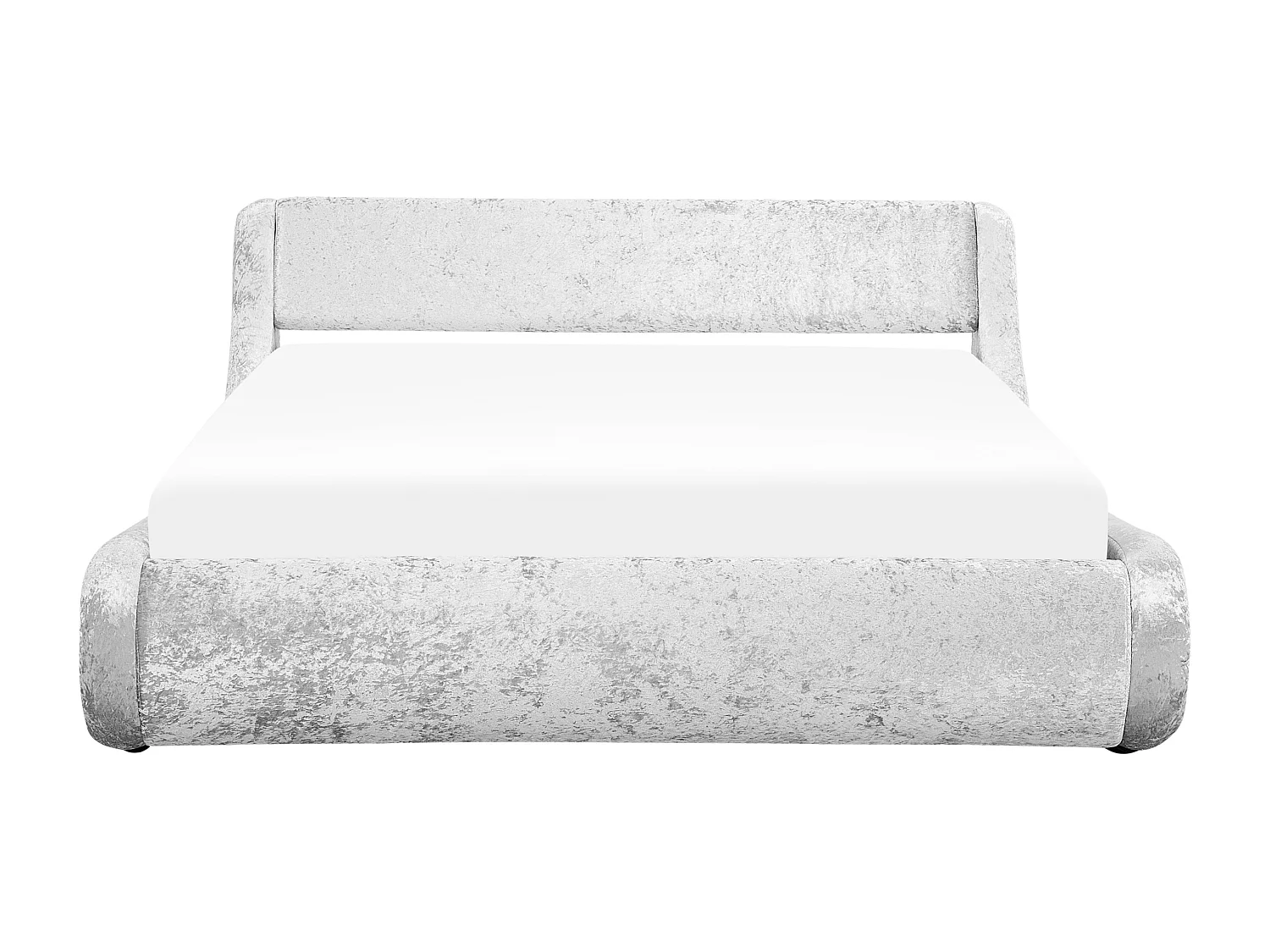 Bett Samtstoff silber mit Bettkasten hochklappbar 160 x 200 cm AVIGNON