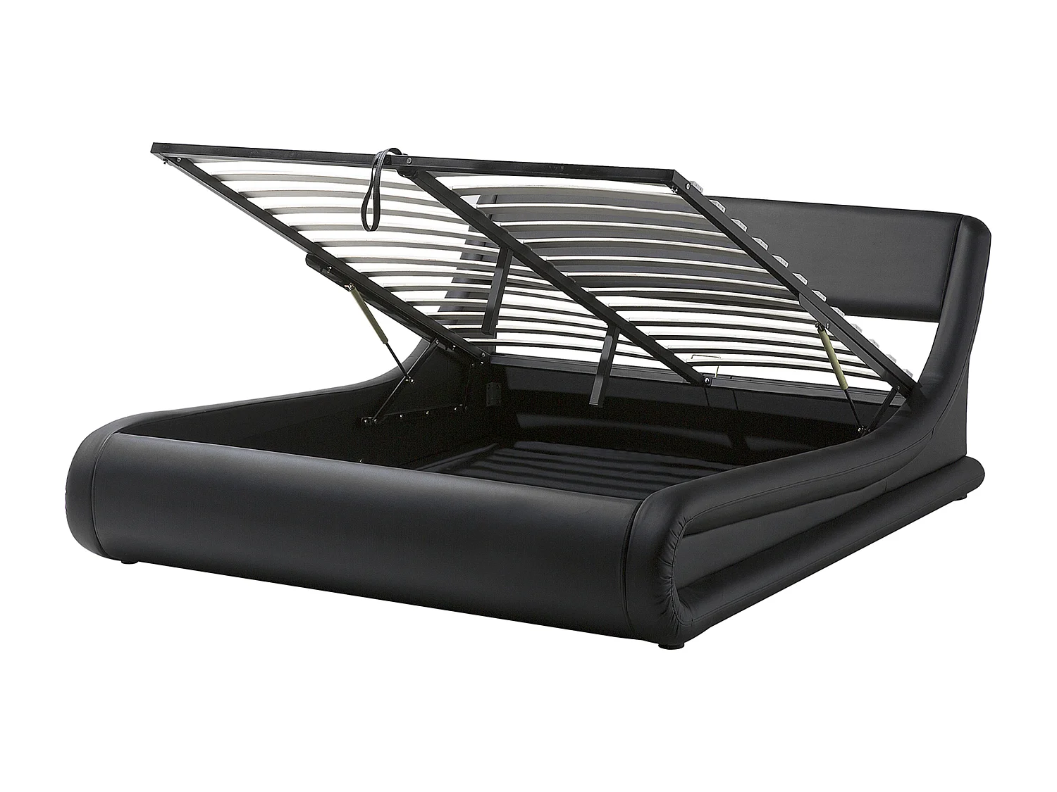 Bed met opbergruimte kunstleer zwart 160 x 200 cm AVIGNON