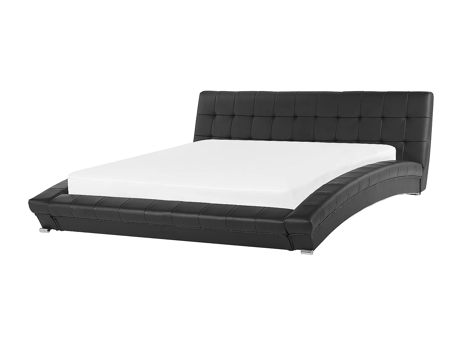 Lederbett schwarz Lattenrost 180 x 200 cm LILLE
