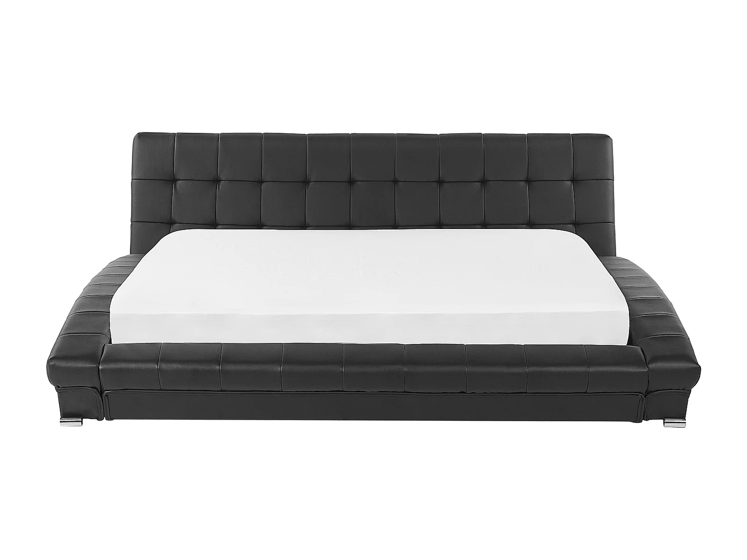 Lederbett schwarz Lattenrost 180 x 200 cm LILLE