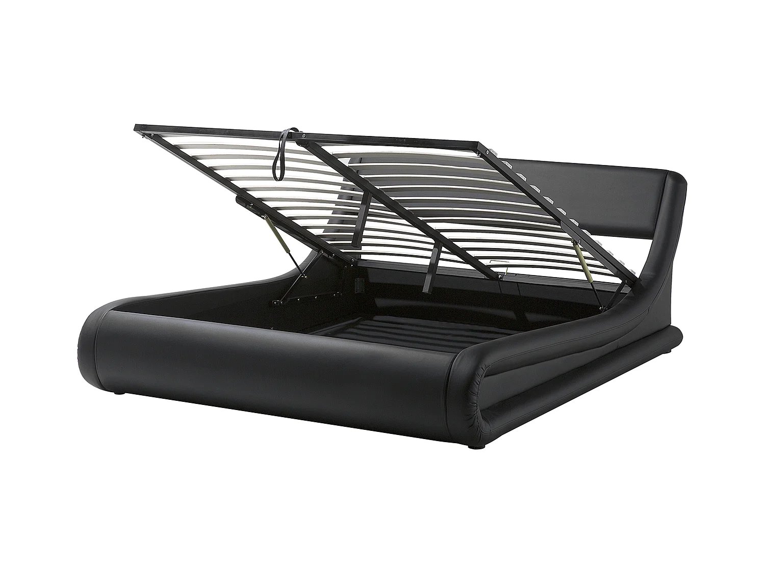 Bed met opbergruimte kunstleer zwart 180 x 200 cm AVIGNON