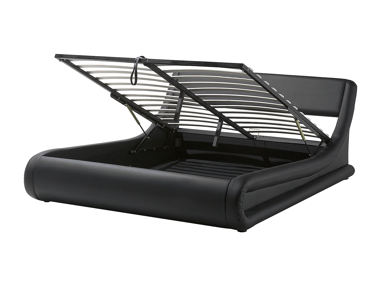 Bed met opbergruimte kunstleer zwart 180 x 200 cm AVIGNON