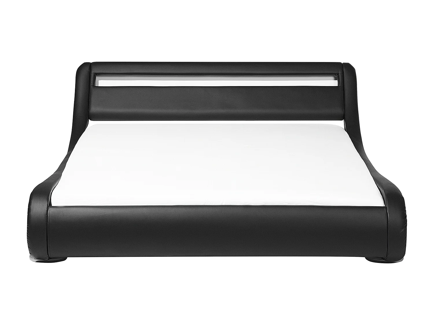 Lit avec LED Cuir PU AVIGNON 180 x 200 cm Noir