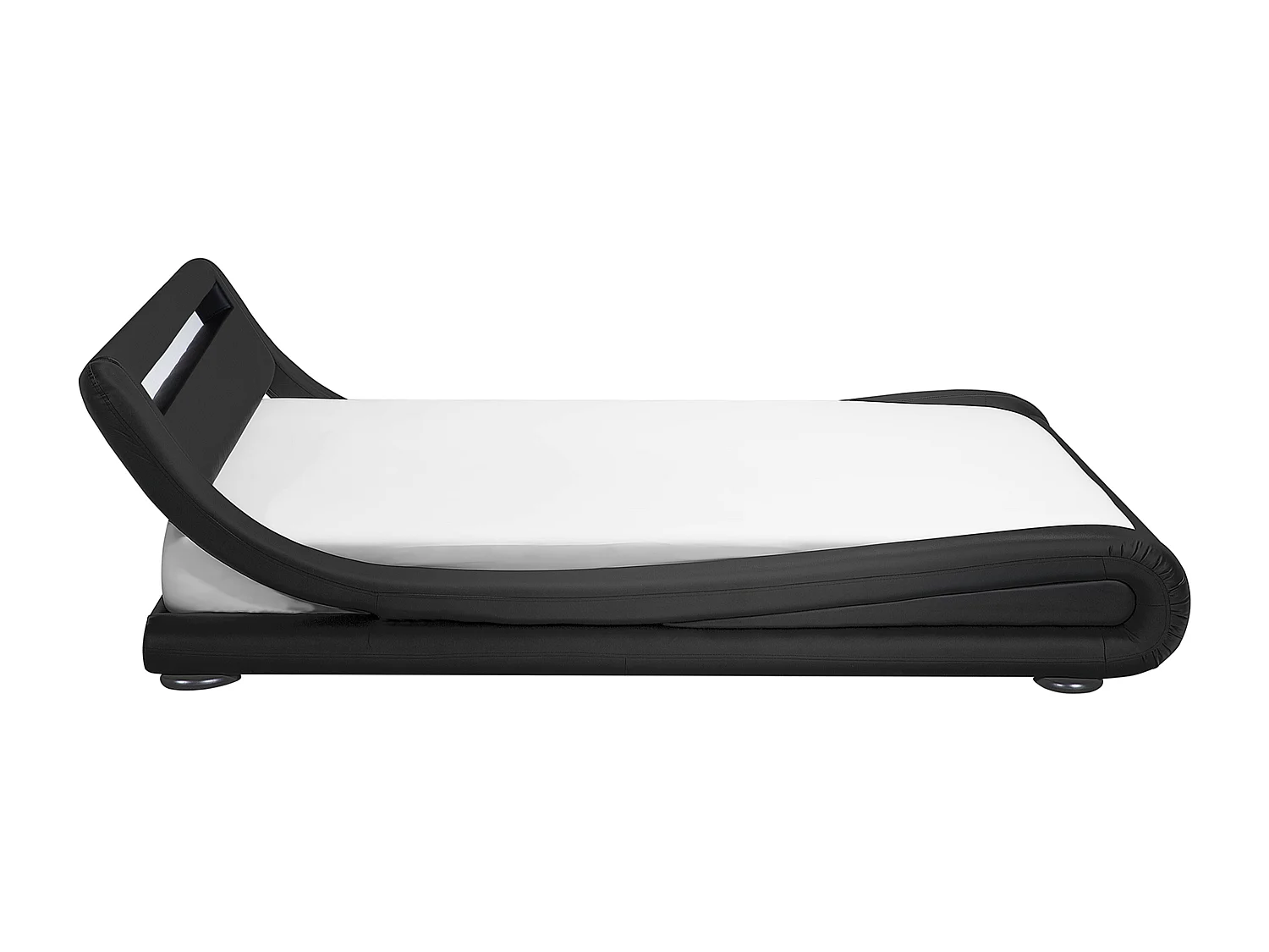 Lit avec LED Cuir PU AVIGNON 180 x 200 cm Noir