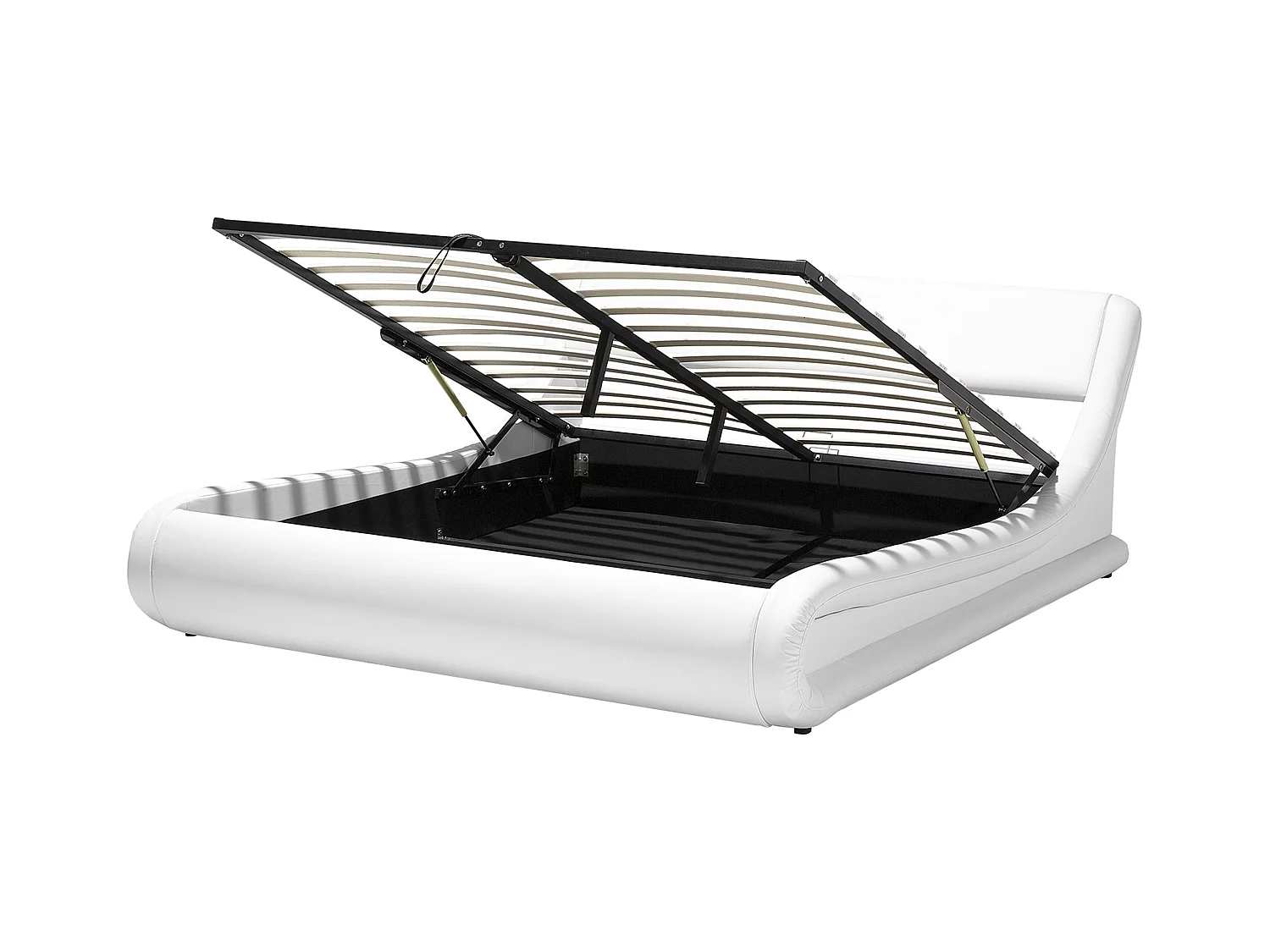 Bett mit Stauraum Kunstleder AVIGNON 180 x 200 cm Weiss