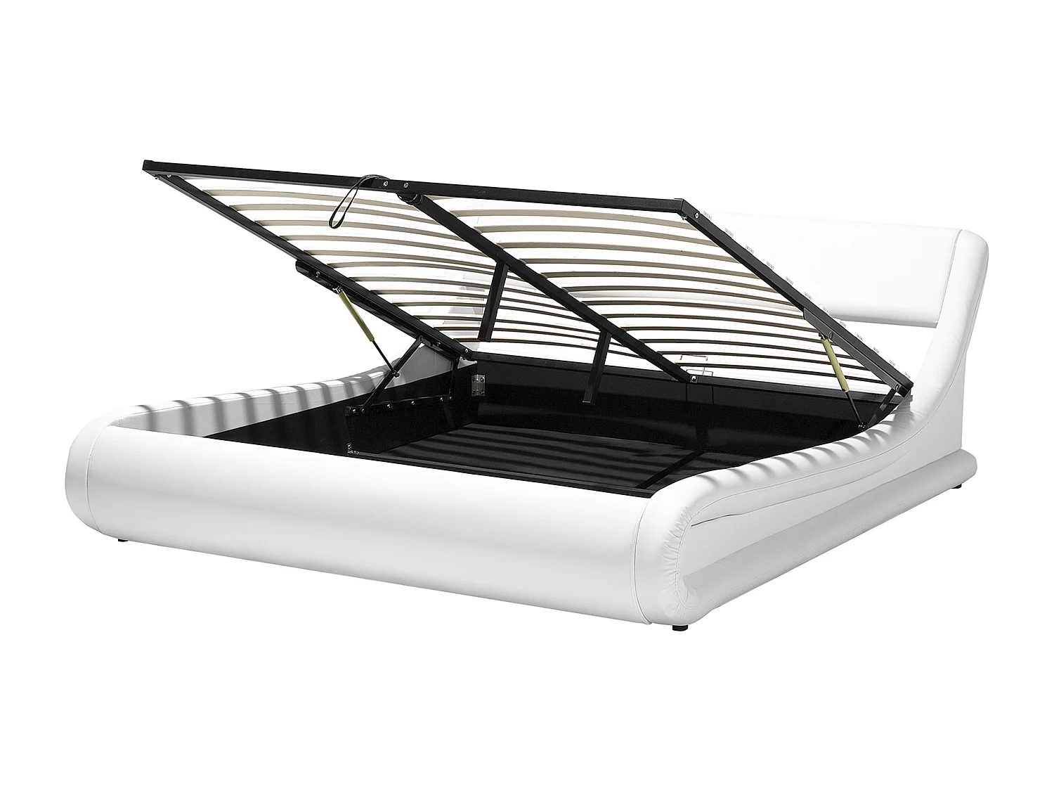 Bett mit Stauraum Kunstleder AVIGNON 180 x 200 cm Weiss